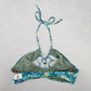 Reel Legends Blue Tropical Shell Tie Swim Sports Bra Beach Bikini Top M Medium