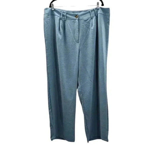 Shein Blue Wide Leg Dress Pants Executive Business Casual Bottoms Size 4XL