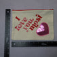 I Love You Most Pink Sequin Heart Patch Red Zipper Canvas Handmade Makeup Bag