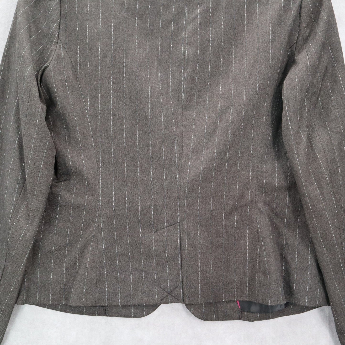 Worthington Brown Pinstripes Notch Short Blazer Coat Suit Jacket Petite Small