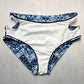 No Boundaries Blue Geometric Cutout Swim Beach Cheeky Bikini Bottom Large