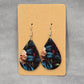 Black Teardrop Hook Floral Handmade Earrings JB1E4