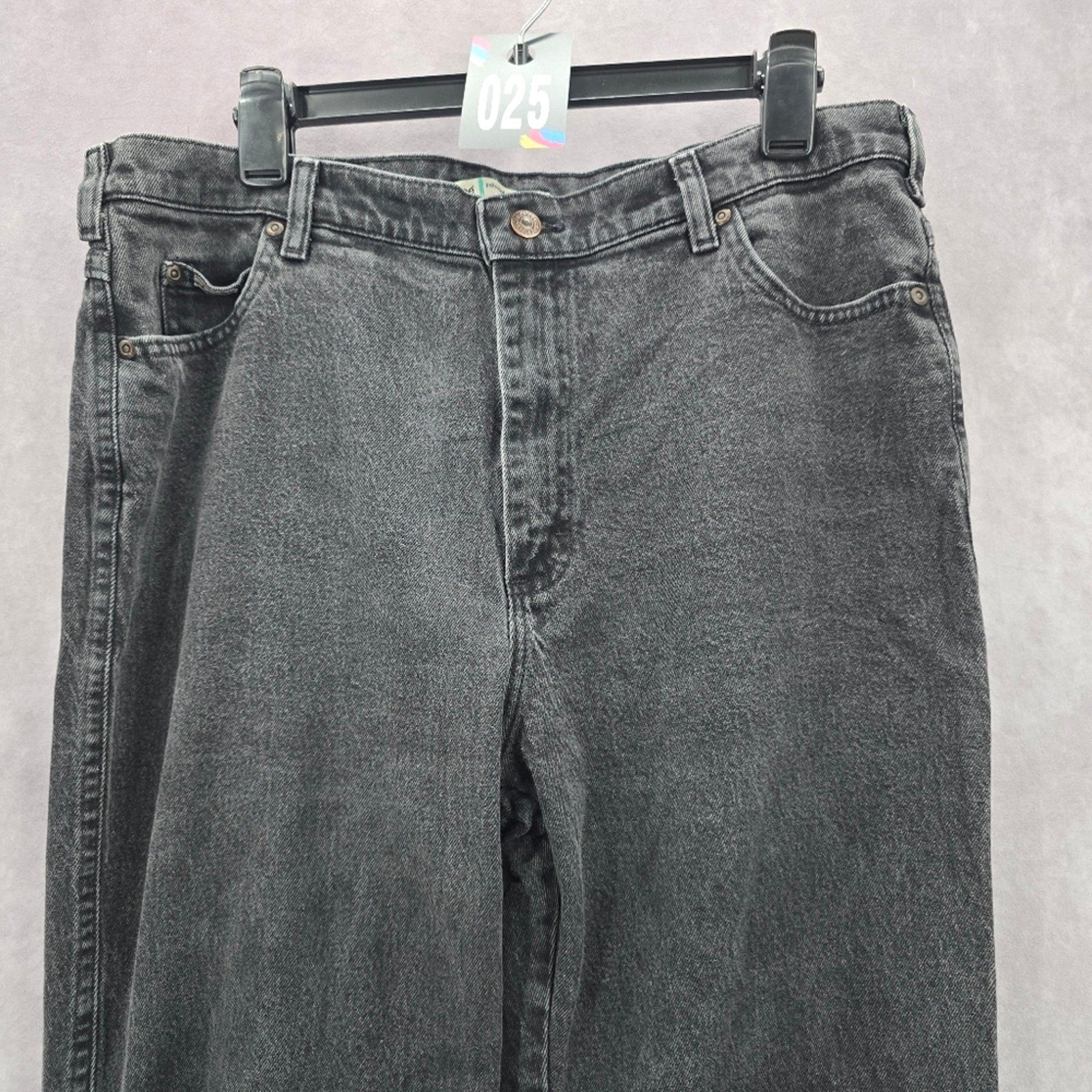 Lee Relaxed Straight Leg Gray Black Denim Pants Jeans 16M