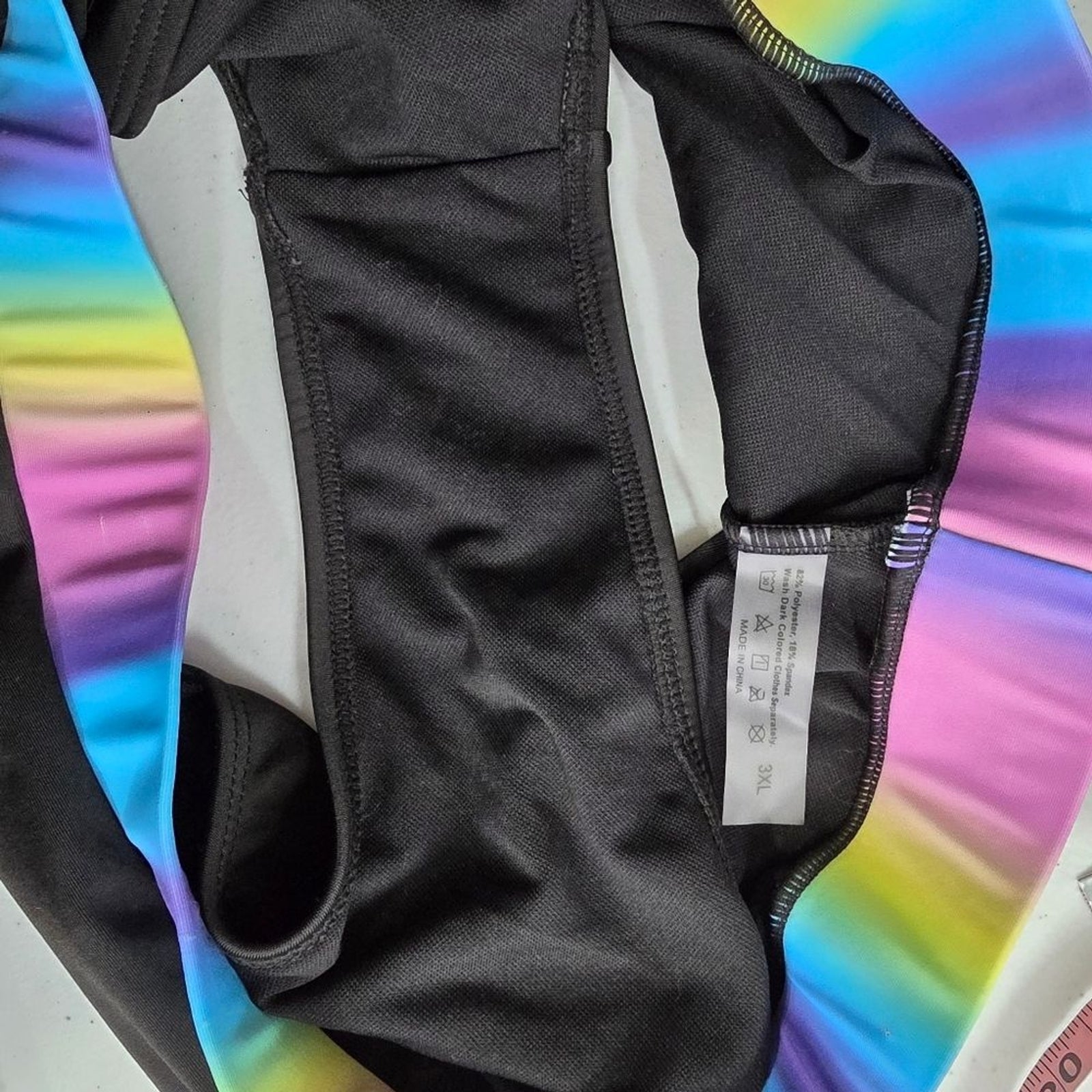 Shein Black Rainbow Swimwear Bikini Bottoms Swimsuit Size 3XL