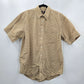 Arrow Tan Stripe Plaid Button Up Short Sleeve Shirt Medium