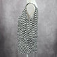 Studio Y Back White Chevron Beaded Sheer Cut Out Cold Shoulder Top XS