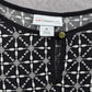 Liz Claiborne Black White Floral Sleeveless Tunic Top Shirt Blouse Medium