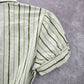 Worthington White Striped Short Sleeve Wrap Top Small