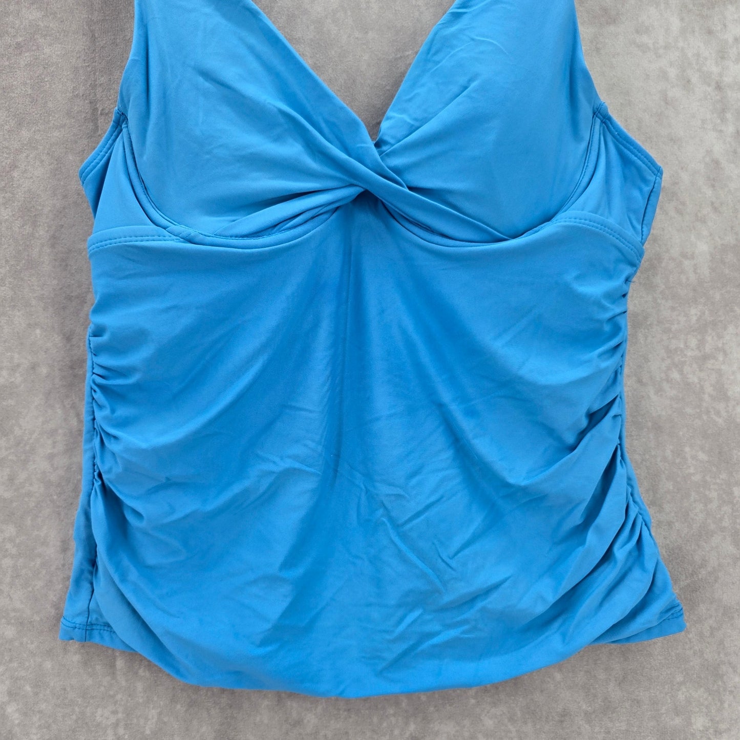 Time and Tru Blue Crisscross Padded Swimwear Tankini Tank Top Medium M 8-10