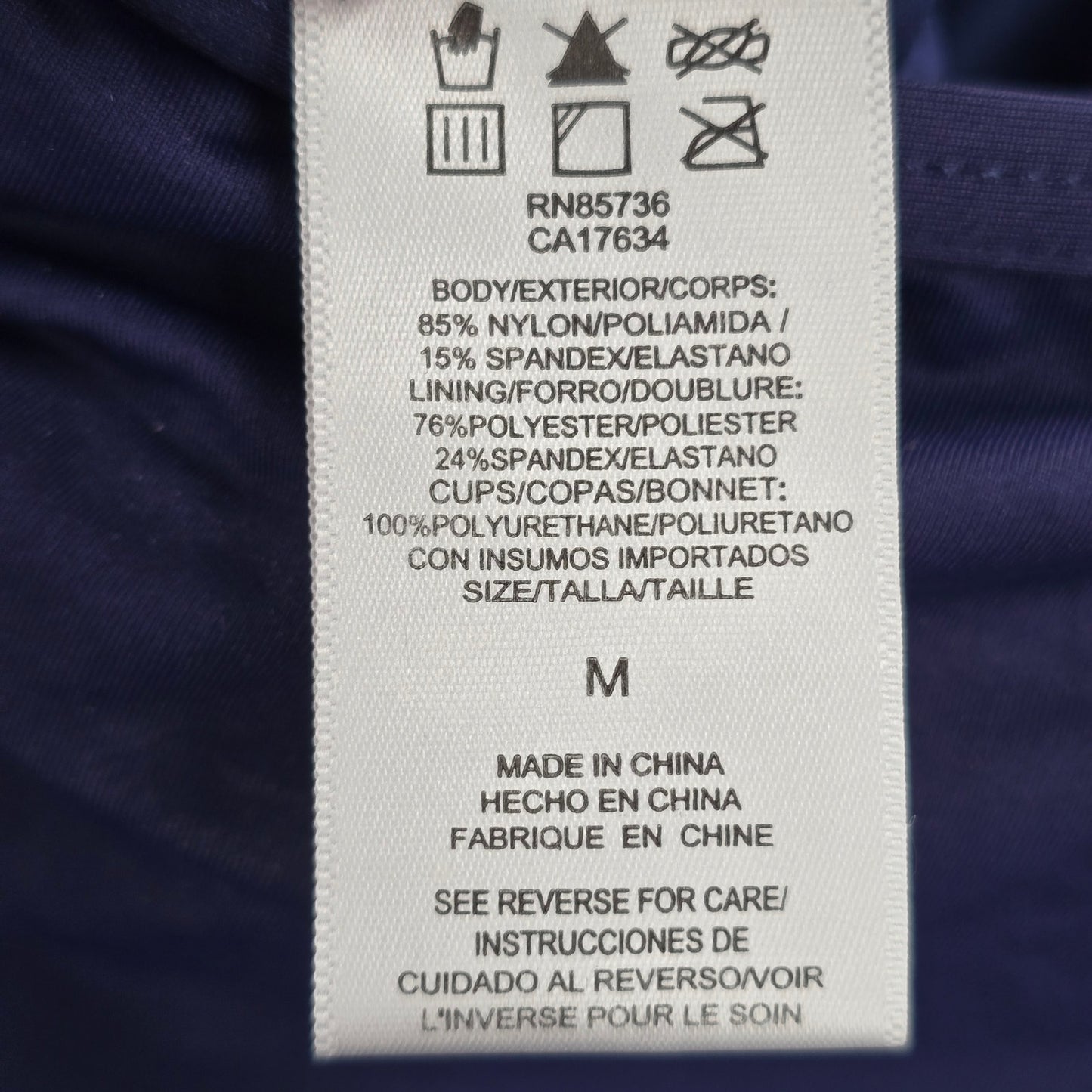 DKNY Blue Scrunch Drape Stretch Padded Swimwear Tankini Tank Top Medium M 10