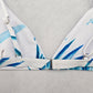 White Floral Padded Sports Bra Active Bikini Bralette Swim Top S Small