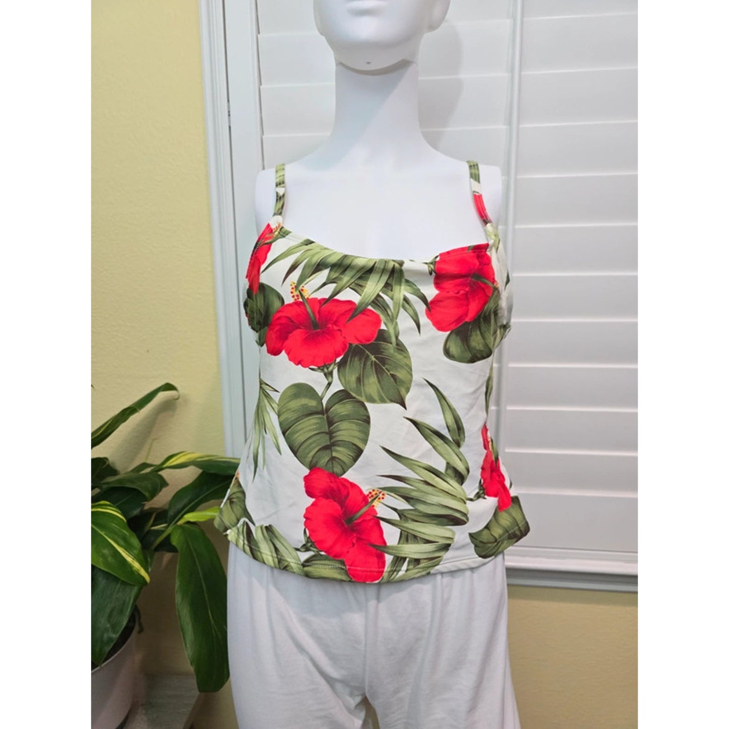 Tropical Floral Boho Fairy Sleeveless Tank Top Medium