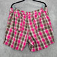 Faded Glory Pink Brown Plaid Stripe Cotton Pants Shorts Large