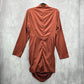 Shein Brown Copper Drape Long Sleeve Zipper Party Y2K Indie Dress Medium 8/10