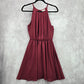 Lush Red Burgundy Sleeveless Pleat Flare Formal Dress Medium