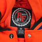 Red Fox Orange Black Varsity Puffer Hood Vintage Y2K Bomber Jacket Coat Medium M
