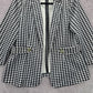 NYCC Black White Long Sleeve Printed Retro Classic Coat Jacket Preppy Blazer L