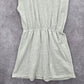H&M White Gray Sleeveless Muscle Tee Long Cotton Stretch Top Extra Small XS
