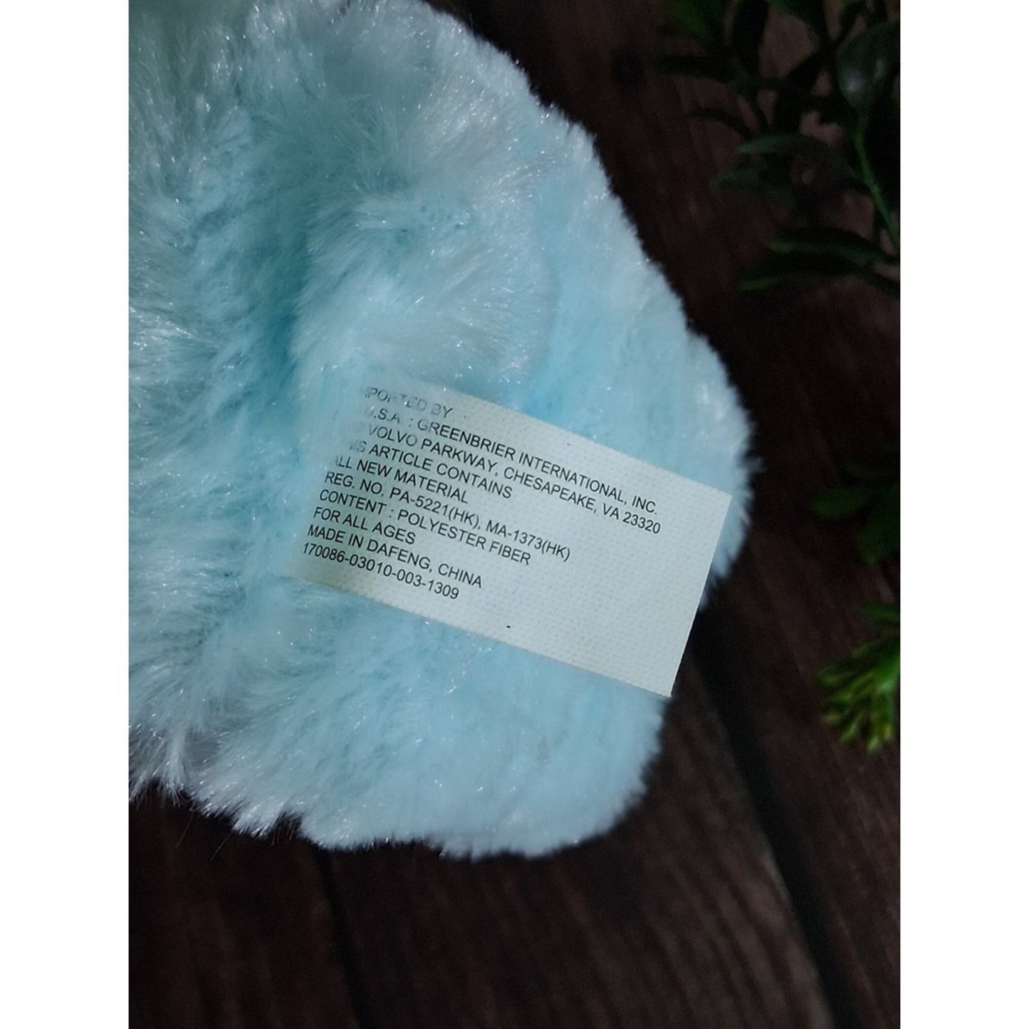 Blue Easter Bunny with Bow Plush Toy