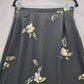 Kathie Lee Black Flare Floral Knee Length Zipper Boho Y2K Indie Skirt Plus 14