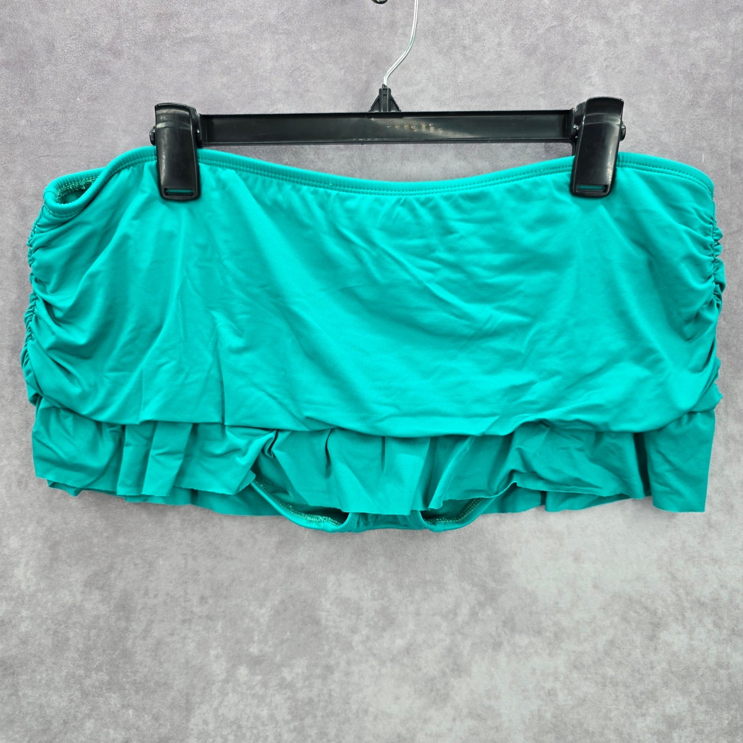 Apt 9 Green Mini Ruffle Stretch Ruched Skort Swimwear Plus 16