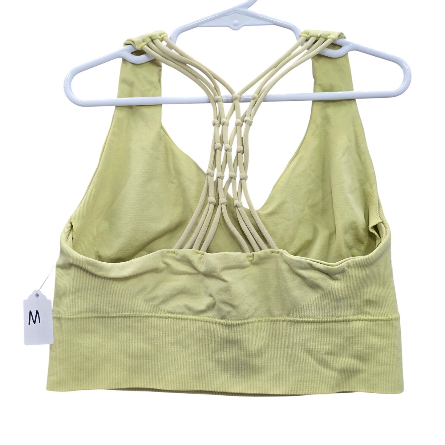 Y2K Green 90s 2000s Crisscross Macrame Retro Activewear Sports Bra Top Medium