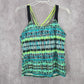 BCG Green Padded Sports Bra Swimwear Tankini Drape Back Tank Top Medium M 8
