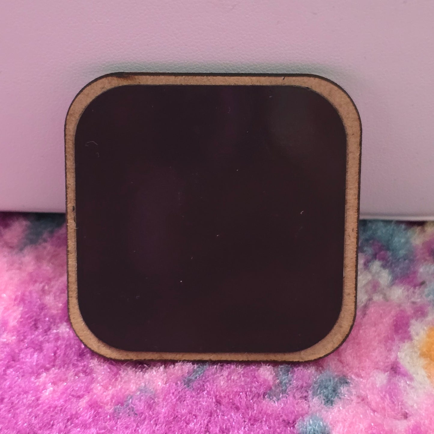 Teacher Pink Handmade Square Refrigerator Magnet