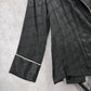 Victoria's Secrets Black Wrap Pajama Top Sleep Logo Tie White Trim L Large