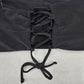 Black Padded Bandeau Crisscross Tie Swim Sports Bra Beach Bikini Top M Medium