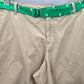 Merona Bermuda Cotton Tan Brown Shorts Pants Green Belt Bottoms 18