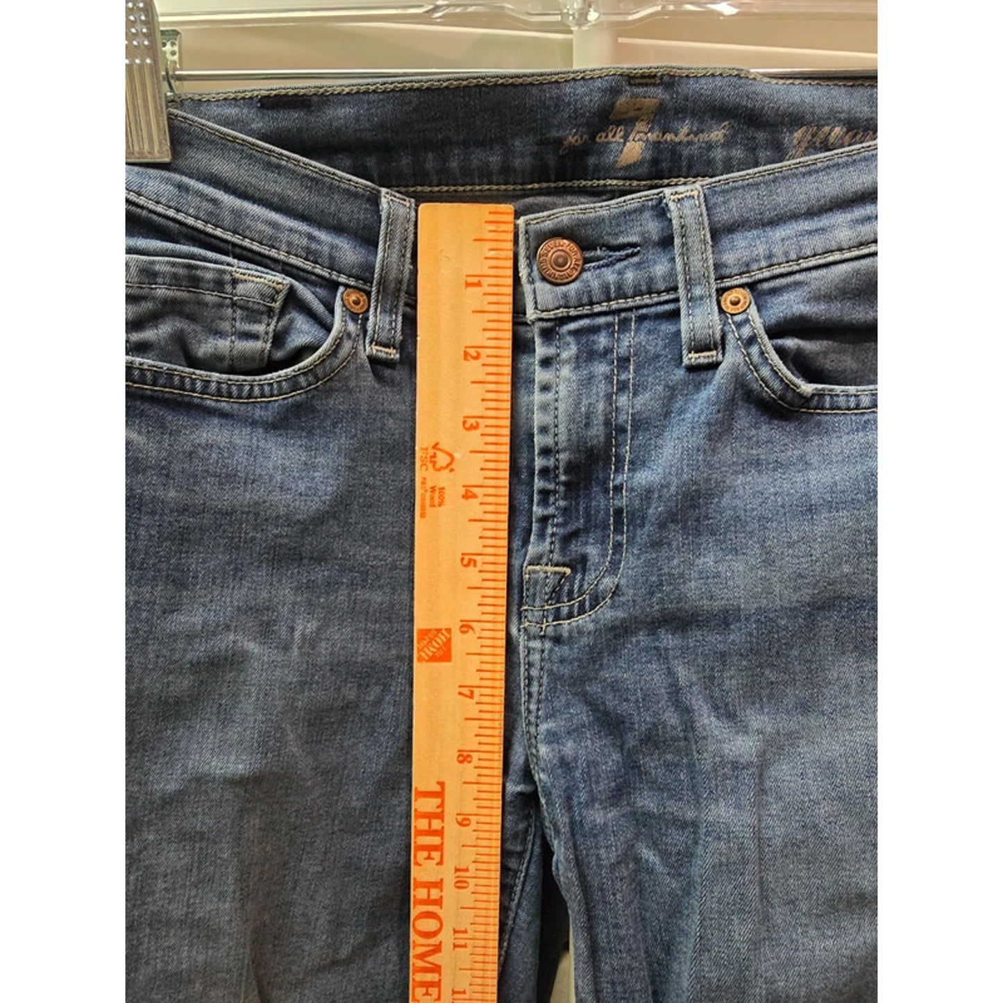 7 For All Mankind Blue Skinny Cotton Womens Jeans 26