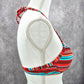 Xhilaration Red Blue Stripe Padded String Hook Wired Bikini Top Swimwear Medium