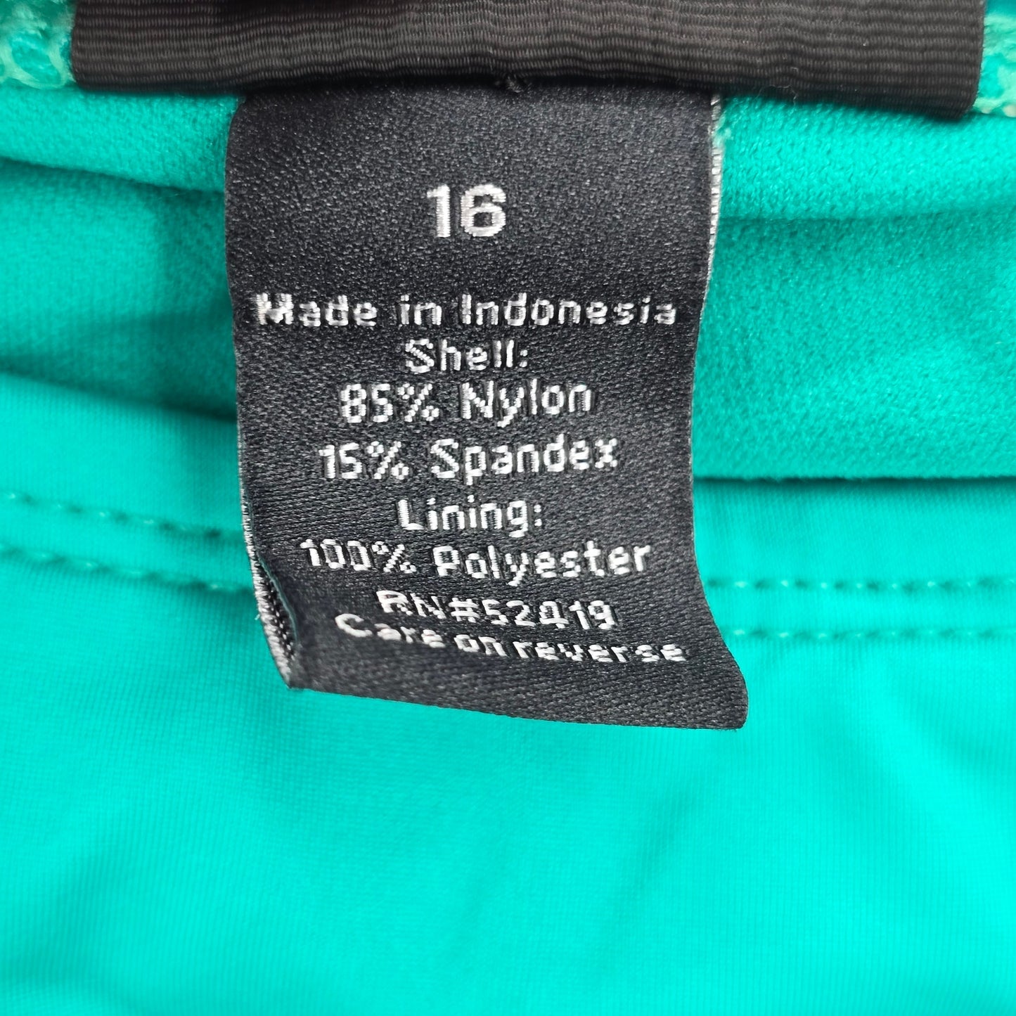 Apt 9 Green Mini Ruffle Stretch Ruched Skort Swimwear Plus 16