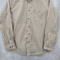 Dockers Button Down Long Sleeve Stripe Purple Cream Work Mens Shirt Medium
