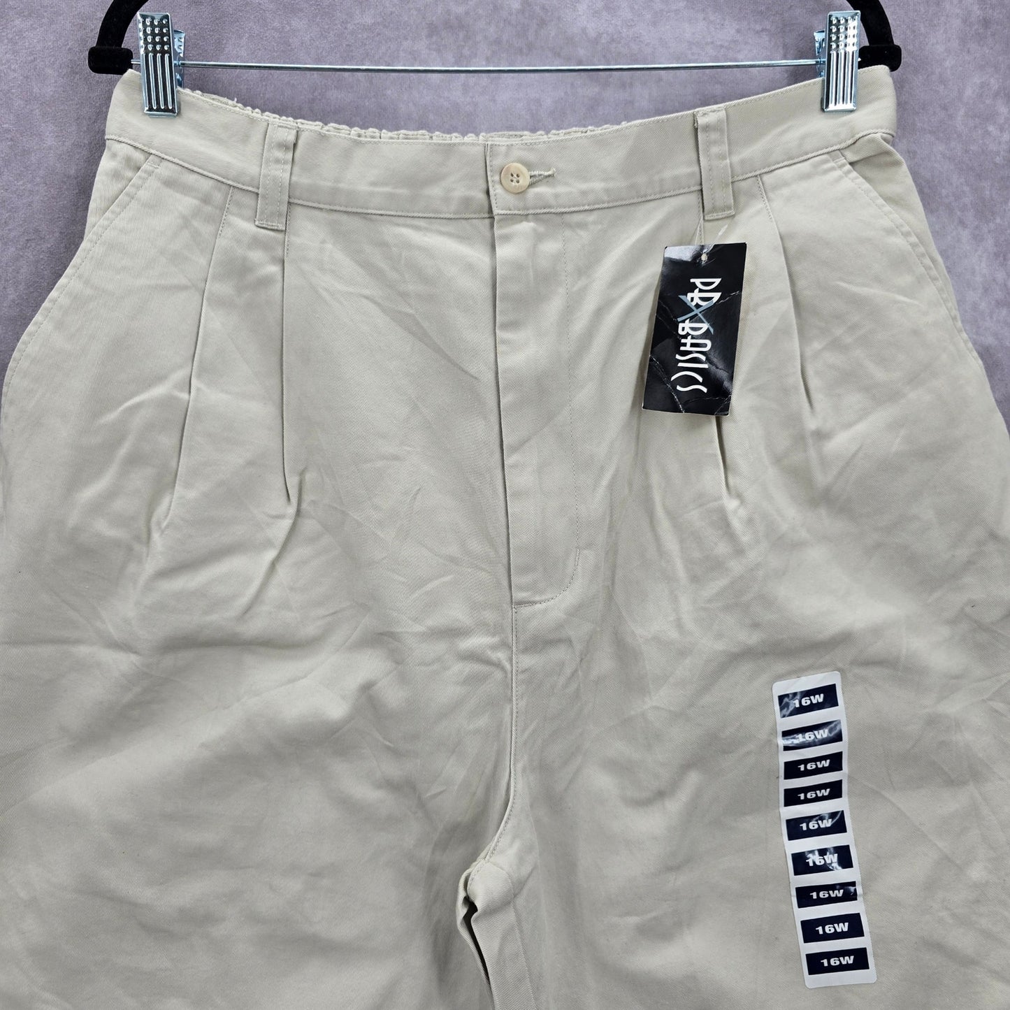 PBX Basics Khaki Tan Pullon Cargo Bermuda Pants Shorts Plus 16W