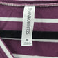 Zenana Outfitters Purple Long Sleeve Stripe Y2K Retro Cotton Blouse Top Medium