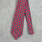 Polo By Ralph Lauren Red Blue Geometric 100% Silk Handmade Men's Neck Tie