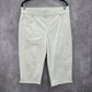 Gloria Vanderbilt White Embroidered Floral Crop Avery Cotton Pants 12
