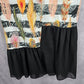 Takaya Siam Black Short Sleeve Maxi Feather Print Sheer Ruffle Dress Medium