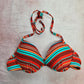 Xhilaration Red Blue Stripe Padded String Hook Wired Bikini Top Swimwear Medium