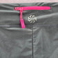 Gray Pink Active Crop Capri Stretch Sports Bottoms Leggings Pants L Large