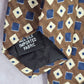 Kenneth Cole New York Brown Blue Geometric Silk Executive Mens Neck Tie