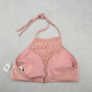 Fashion Union Pink Lace Halter Tie Swim Sports Bra Beach Bikini Top M Medium