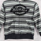 Dickies Gray Black Stripes Fleece Hoodie Full Zip Jacket Coat VTG Y2K Large L 7