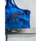 Blue Tie Dye Tie Front Swim Beach Resort Vacation Bikini Top 3XL
