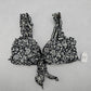 Xhilaration Black Floral Ruffle Beach Tie Bra Bikini Bralette Swim Top S Small