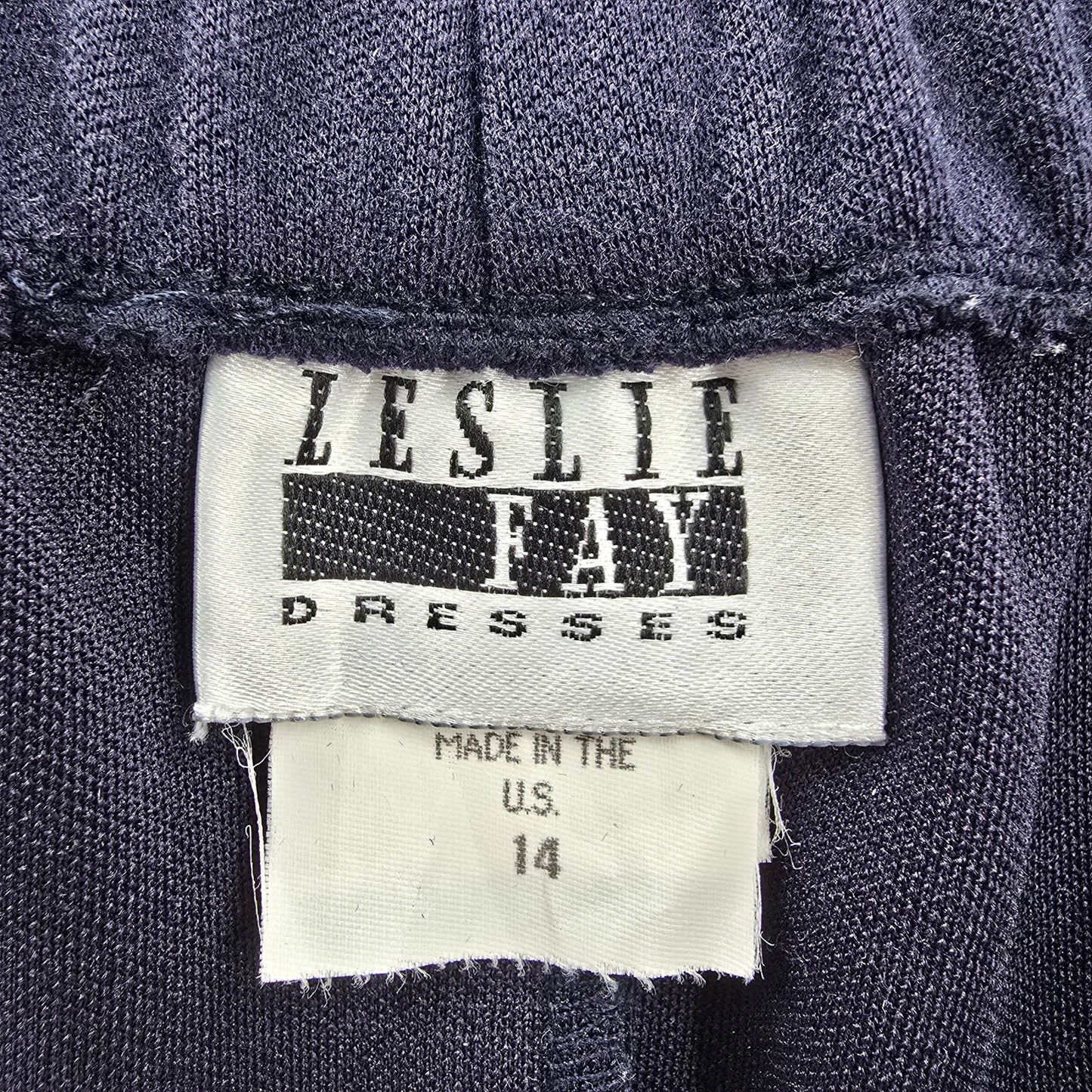 Leslie Fay Blue Knee Length Slit Stretch Executive Skirt Plus 14