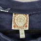 TruSelf Navy Blue Silver Star Long Sleeve Sweater Cotton Cardigan Top Medium