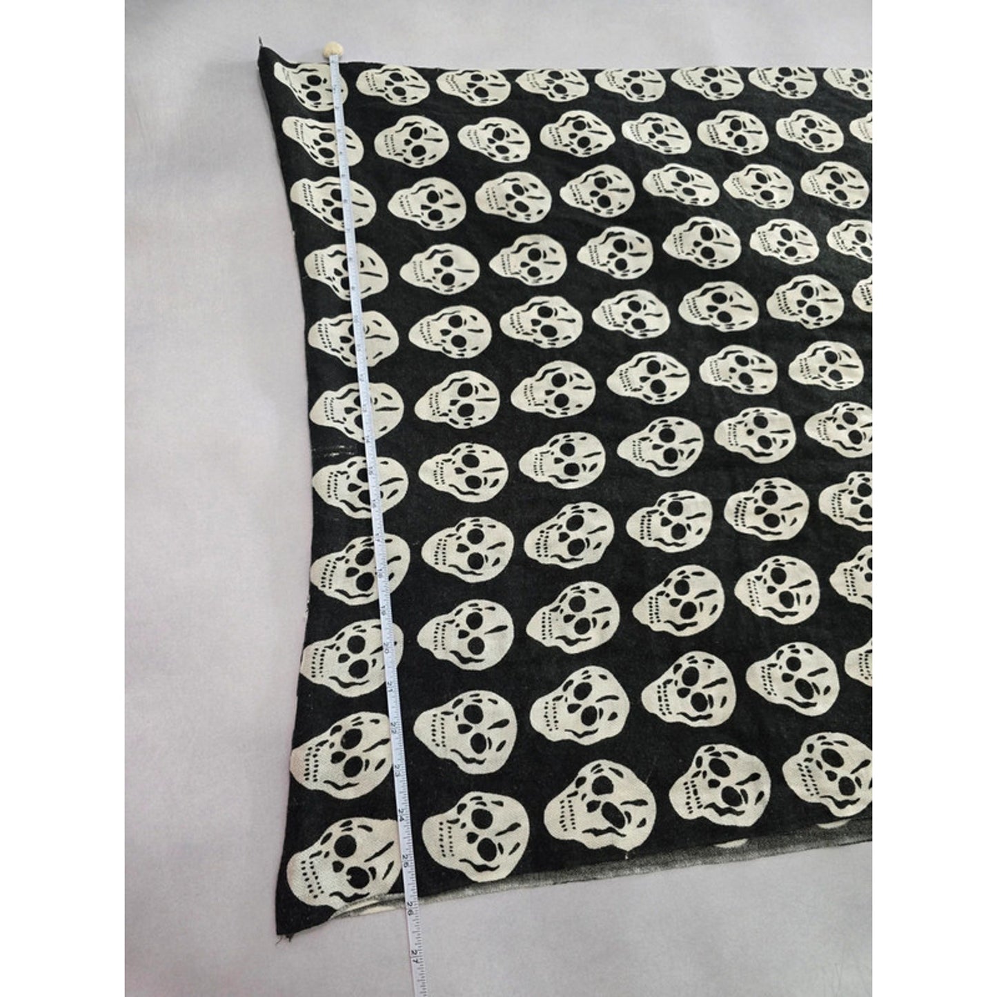 Black Skull Printed Large Gothic Grunge Infinity Scarf OSFM
